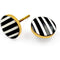 Round Brass & Resin Knob | Ceramic Finish with Black and White Striped Design | Decorative Cabinet & Drawer Pull Handle | 41x41 mm Face | 61 mm Length | 9 mm Height