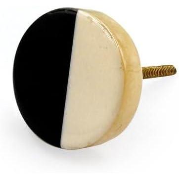 Round Cabinet Knob | Resin Material Drawer Pull Handle | Ceramic Finish Decorative Furniture Knob for Cupboards, Dressers & Wardrobes | 41mm Diameter, 24mm Depth, 13mm Thickness