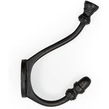 Wall Mounted Cast Iron Coat Hook with Dual Hooks | Antique Iron Finish | 125 mm Height x 78 mm Depth | Decorative Hanger for Coats, Hats | Sturdy Metal Wall Hook for Home