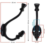 Wall Mounted Cast Iron Coat Hook with Dual Hooks | Antique Iron Finish | 125 mm Height x 78 mm Depth | Decorative Hanger for Coats, Hats | Sturdy Metal Wall Hook for Home