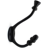 Wall Mounted Cast Iron Coat Hook with Dual Hooks | Black Powder Coated Finish | 125 mm Height x 78 mm Depth | Decorative Hanger for Coats, Hats | Sturdy Metal Wall Hook for Home