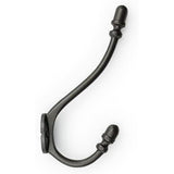 Wall Mounted Cast Iron Double Coat Hook | Antique Iron Hook | 177 mm Height × 97 mm Upper Hook × 82 mm Depth × 30 mm Base Width × 41 mm Base Height | Decorative Hanger for Coats