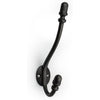 Wall Mounted Cast Iron Double Coat Hook | Antique Iron Hook | 177 mm Height × 97 mm Upper Hook × 82 mm Depth × 30 mm Base Width × 41 mm Base Height | Decorative Hanger for Coats