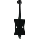 Wall Mounted Cast Iron Double Coat Hook | Black Powder Coated Vintage | 166 mm Height × 75 mm Depth × 53 mm Upper Hook × 40 mm Base Width × 59 mm Base Height | Hanger for Coats