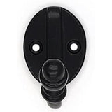Wall Mounted Cast Iron Single Coat Hook | Black Powder Coated Finish | 60 mm Height × 70 mm Depth × 37 mm Width | Oval Base Decorative Hanger for Hats, Keys, Bags | Compact Hook