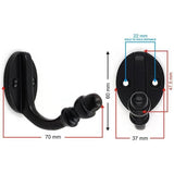 Wall Mounted Cast Iron Single Coat Hook | Black Powder Coated Finish | 60 mm Height × 70 mm Depth × 37 mm Width | Oval Base Decorative Hanger for Hats, Keys, Bags | Compact Hook