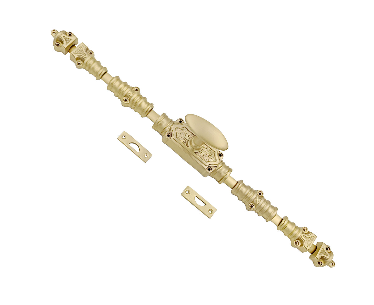 Hamilton Brass Stepney Door Brass Espagnolette Bolt or Cremone Bolt 9 feet Brushed Brass Upto 9 feet Doors