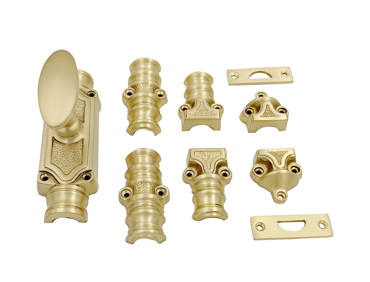 Hamilton Brass Stepney Door Brass Espagnolette Bolt or Cremone Bolt 9 feet Brushed Brass Upto 9 feet Doors
