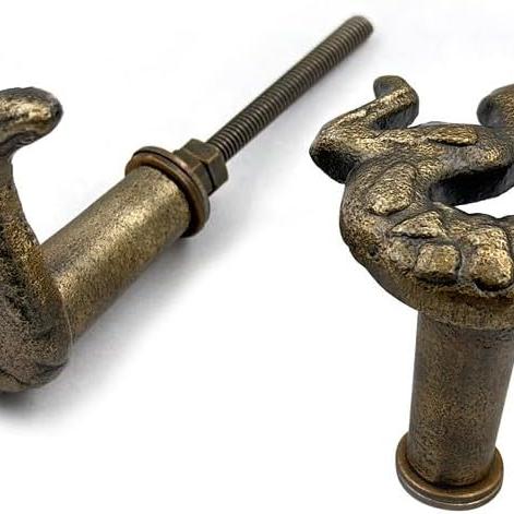 Antique Brass Mermaid Cabinet Knob – Cast Iron Cupboard Handle with Screw | Vintage Ocean-Themed Drawer Pull for Wardrobe, Kitchen & Furniture Restoration