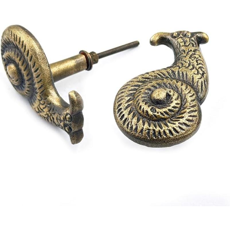Antique Brass Peacock Knob | Vintage Cast Iron Drawer Pull Handle | Decorative Bird Design Furniture Knob for Cabinets, Cupboards, Wardrobes & Dressers | Rustic Home Décor Hardware