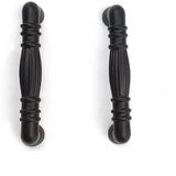 Black Powder Coated Door Pull Handle | Strong Cast Iron Cabinet, Cupboard & Drawer Handle | Decorative Rustic Hardware | Classic Design Handle | 114 mm Length x 40 mm Projection