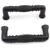 Black Powder Coated Door Pull Handle | Strong Cast Iron Cabinet, Cupboard & Drawer Handle | Decorative Rustic Hardware | Classic Design Handle | 114 mm Length x 40 mm Projection