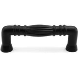 Black Powder Coated Door Pull Handle | Strong Cast Iron Cabinet, Cupboard & Drawer Handle | Decorative Rustic Hardware | Classic Design Handle | 114 mm Length x 40 mm Projection