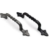 Black Powder Coated Twisted Door Pull Handle | Strong Cast Iron Construction | Rustic Cabinet, Cupboard & Gate Handle | Decorative Hardware | 190 mm Length x 32 mm Width