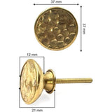 Brass Cabinet Knob | Ceramic Finish Round Drawer Pull Handle | Decorative Knob for Dressers, Cupboards, and Kitchen Cabinets | 37x37x21 mm Face | 12 mm Thickness