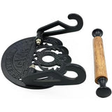 Cast Iron Toilet Paper Holder with Wooden Roller | Vintage Black Powder Coated GWR Railway Design | Bathroom Tissue Holder | 162mm Wide x 150mm Height x 23mm Roller Diameter