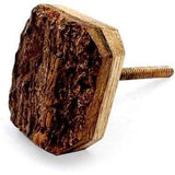 Decorative Cabinet Knob – Wood Square Rustic Drawer Pull Handle with Ceramic Finish | Furniture Knob for Cabinets Cupboards Dressers & Drawers (36mm x 41mm x 14mm x 60mm)