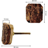 Decorative Cabinet Knob – Wood Square Rustic Drawer Pull Handle with Ceramic Finish | Furniture Knob for Cabinets Cupboards Dressers & Drawers (36mm x 41mm x 14mm x 60mm)