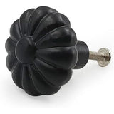 Decorative Cast Iron Knob Black Powder Coated | Sunflower Design Cabinet Handle Detailed Border for Drawers, Cupboards, Kitchen Cabinets, (36mm x 37mm 55mm)
