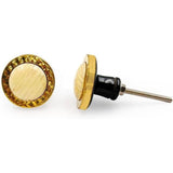 Decorative Round Cabinet Knob | Resin, Wood & Brass Material Drawer Handle | 40mm Diameter, 34mm Depth, 8mm Front Thickness | Golden Edge with Ceramic Finish for Cupboards