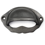 Domed Cup Handle Strong Cast Iron Material | Drawer Pull Antique Iron Finish | Vintage Cabinet & Cupboard Hardware | 81 mm Length x 51 mm Height x 69.5 mm Hole-to-Hole Distance