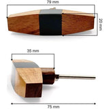 Elongated Cabinet Knob | Wood & Resin Material Furniture Pull Handle | Ceramic Finish Decorative Drawer Knob for Cupboards | 79mm Length, 35mm Width, 20mm Height, 75mm Depth