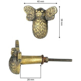 HAMILTON BRASS Antique Brass Bee Cabinet Knob – Cast Iron Animal Drawer Pull Handle | Vintage Bee Furniture Knob for Cupboard, Wardrobe & Dresser (1 Piece)