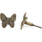 HAMILTON BRASS Antique Brass Butterfly Knob | Vintage Cast Iron Furniture Handle | Insect Design Drawer Pull for Cabinets, Dressers & Cupboards | Rustic Home Décor Hardware (1 Piece)