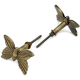 HAMILTON BRASS Antique Brass Moth Knob | Vintage Cast Iron Furniture Handle | Butterfly Design Drawer Pull for Cabinets, Dressers & Cupboards | Rustic Decorative Hardware | Hardware Knob (1 Piece)
