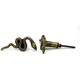 HAMILTON BRASS Antique Brass Snake Cabinet Knob – Cast Iron Drawer Pull with Screw | Vintage Animal-Shaped Cupboard Handle for Furniture, Wardrobe & Kitchen Restoration (1 Piece)