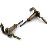 HAMILTON BRASS Antique Brass Snake Cabinet Knob – Cast Iron Drawer Pull with Screw | Vintage Animal-Shaped Cupboard Handle for Furniture, Wardrobe & Kitchen Restoration (1 Piece)