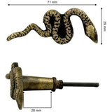 HAMILTON BRASS Antique Brass Snake Cabinet Knob – Cast Iron Drawer Pull with Screw | Vintage Animal-Shaped Cupboard Handle for Furniture, Wardrobe & Kitchen Restoration (1 Piece)