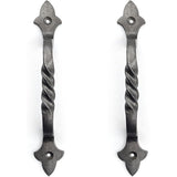 HAMILTON BRASS Antique Iron Twisted Door Pull Handle | Strong Cast Iron Construction | Rustic Cabinet, Cupboard & Gate Handle | Decorative Hardware | 190 mm Length x 32 mm Width