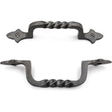 HAMILTON BRASS Antique Iron Twisted Door Pull Handle | Strong Cast Iron Construction | Rustic Cabinet, Cupboard & Gate Handle | Decorative Hardware | 190 mm Length x 32 mm Width
