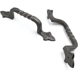 HAMILTON BRASS Antique Iron Twisted Door Pull Handle | Strong Cast Iron Construction | Rustic Cabinet, Cupboard & Gate Handle | Decorative Hardware | 190 mm Length x 32 mm Width