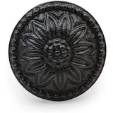 HAMILTON BRASS Decorative Black Cast Iron Knob | Antique Iron Round Cabinet Pull Handle Detailed Border Design for Drawers, Dressers, Cupboards, Kitchen Cabinets, (32.3mm x 31mm 51mm)