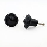 HAMILTON BRASS Decorative Black Cast Iron Knob | Black Powder Coated Pumpkin Shape Cabinet Pull Handle for Drawers, Dressers, Cupboards, Furniture | 36mm x 34mm 50mm with 14mm Screw