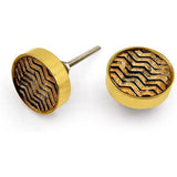 HAMILTON BRASS Decorative Cabinet Knob – Horn & Brass Round Textured Drawer Handle with Gold Rim & Ceramic Finish | Decorative Furniture Knob for Dressers & Cupboards (41mm x 12mm x 28.5mm)