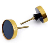 HAMILTON BRASS Decorative Cabinet Knob – Resin & Brass Round Gold Rim Drawer Pull Handle with Ceramic Finish | Decorative Furniture Knob for Dressers, Cupboards & Wardrobes (46mm x 11mm x 63mm)