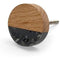 HAMILTON BRASS Decorative Cabinet Knob – Round Black & Natural Two-Tone Wood & Resin Drawer Pull Handle with Ceramic Finish | Furniture Knob for Dressers Drawers Cupboards (40mm x 25mm x 71mm)