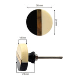 HAMILTON BRASS Decorative Cabinet Knob – Round Resin Drawer Handle Half Black Half Cream with Ceramic Finish | Furniture Knob for Cabinets Dressers Cupboards Wardrobes (39mm x 23mm)
