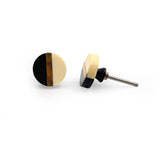 HAMILTON BRASS Decorative Cabinet Knob – Round Resin Drawer Handle Half Black Half Cream with Ceramic Finish | Furniture Knob for Cabinets Dressers Cupboards Wardrobes (39mm x 23mm)