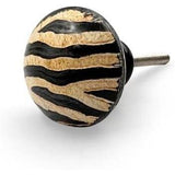 HAMILTON BRASS Decorative Horn Cabinet Knob | Ceramic Finish Round Drawer Pull | Modern Furniture Handle for Cabinets, Dressers, Cupboards | Handmade Patterned Design with Fitting Screws