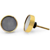 HAMILTON BRASS Decorative Round Cabinet Knob – Resin & Brass Material Drawer Pull Handle with Ceramic Finish | 46mm Diameter Knob for Cupboards, Dressers & Furniture | Modern Minimalist Design