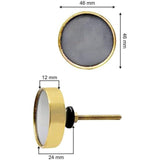 HAMILTON BRASS Decorative Round Cabinet Knob – Resin & Brass Material Drawer Pull Handle with Ceramic Finish | 46mm Diameter Knob for Cupboards, Dressers & Furniture | Modern Minimalist Design