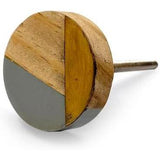 HAMILTON BRASS Decorative Round Cabinet Knob | Resin Wood Brass Material Drawer Pull Handle | 39mm Diameter Knob with Ceramic Finish for Cupboards, Wardrobes | Brown & Grey Two-Tone Pattern
