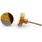 HAMILTON BRASS Decorative Round Cabinet Knob | Resin Wood Brass Material Drawer Pull Handle | 39mm Diameter Knob with Ceramic Finish for Cupboards, Wardrobes | Brown & Grey Two-Tone Pattern