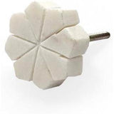 HAMILTON BRASS Flower Shaped Cabinet Knob with Petal Design | Stone Material Drawer Handle | Ceramic Finish Decorative Knob for Cupboards, Dressers | 38mm Diameter, 13mm Height, 26.5mm Depth