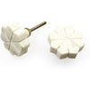 HAMILTON BRASS Flower Shaped Cabinet Knob with Petal Design | Stone Material Drawer Handle | Ceramic Finish Decorative Knob for Cupboards, Dressers | 38mm Diameter, 13mm Height, 26.5mm Depth