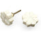 HAMILTON BRASS Flower Shaped Cabinet Knob with Petal Design | Stone Material Drawer Handle | Ceramic Finish Decorative Knob for Cupboards, Dressers | 38mm Diameter, 13mm Height, 26.5mm Depth